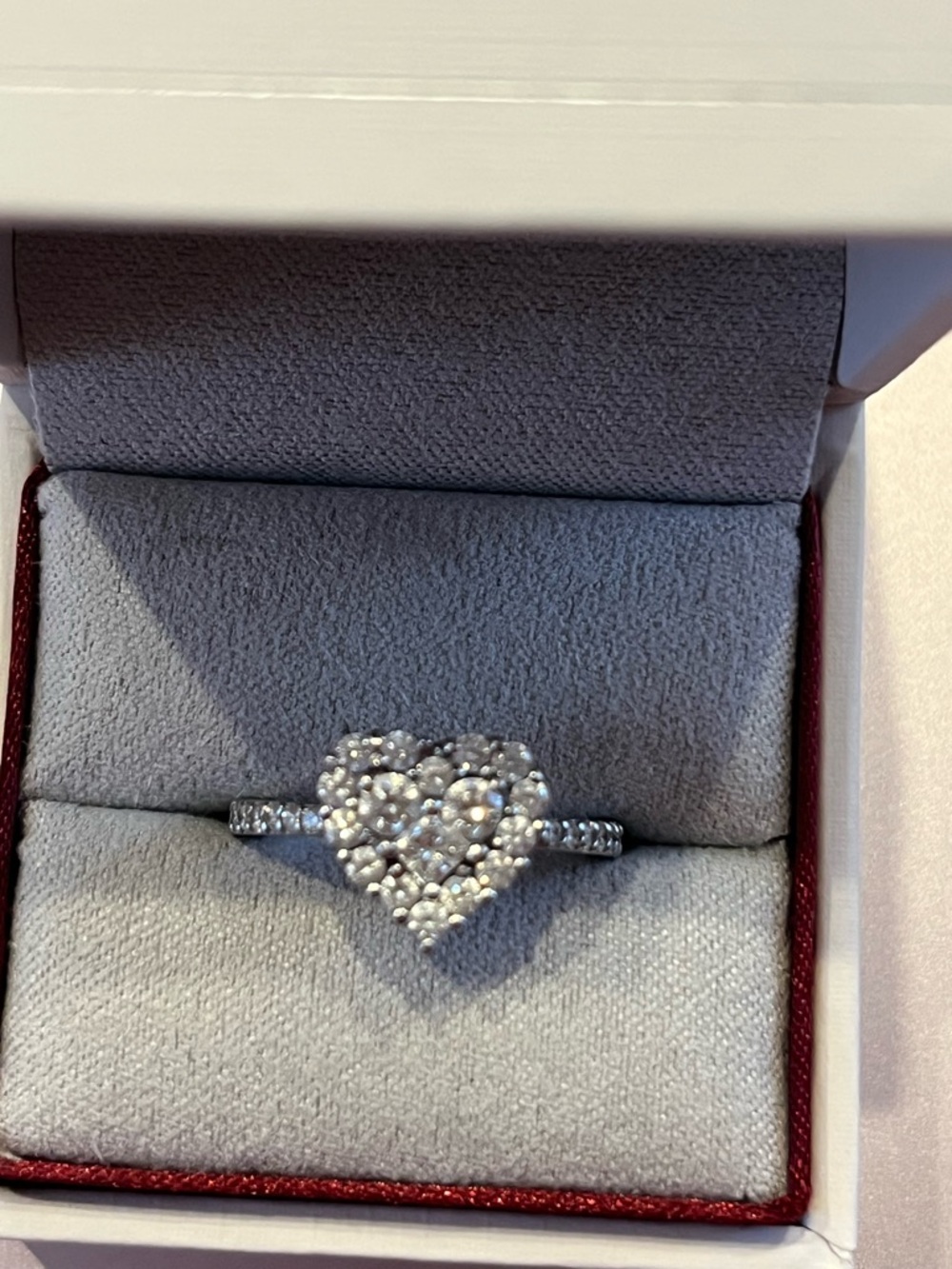 Effy Classique Diamond Heart Ring  - 14k white gold size 7